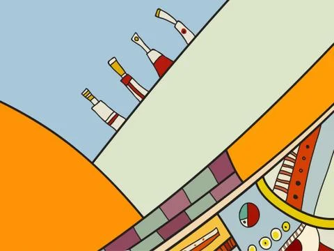 Abstract vector pattern, black and white doodles. Background for poster 스톡 일러스트