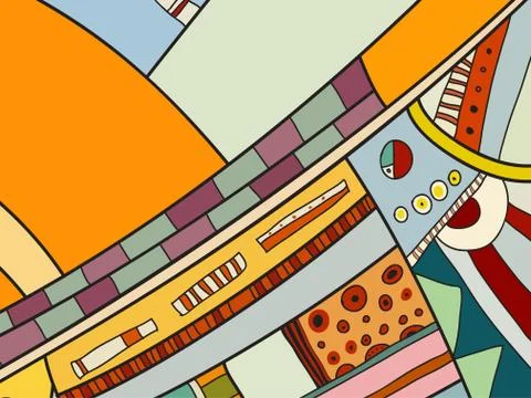 Abstract vector pattern, black and white doodles. Background for poster Stock Illustration