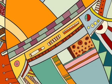 Abstract vector pattern, black and white doodles. Background for poster Stock Illustration