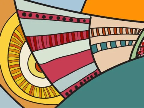 Abstract vector pattern, black and white doodles. Background for poster Illustrazione stock