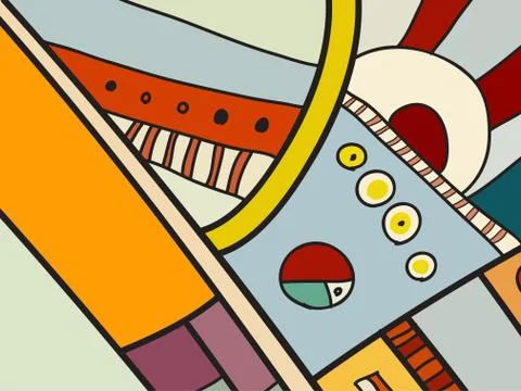 Abstract vector pattern, black and white doodles. Background for poster Stock Illustration