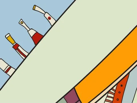 Abstract vector pattern, black and white doodles. Background for poster Stock Illustration