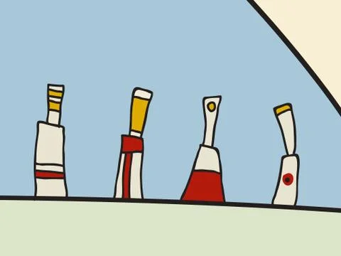 Abstract vector pattern, black and white doodles. Background for poster Stock Illustration