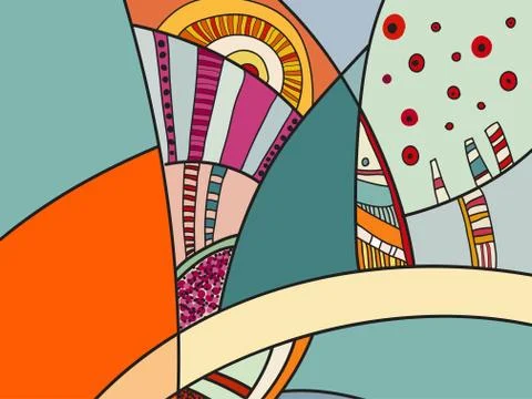 Abstract vector pattern, black and white doodles. Background for poster Stock Illustration