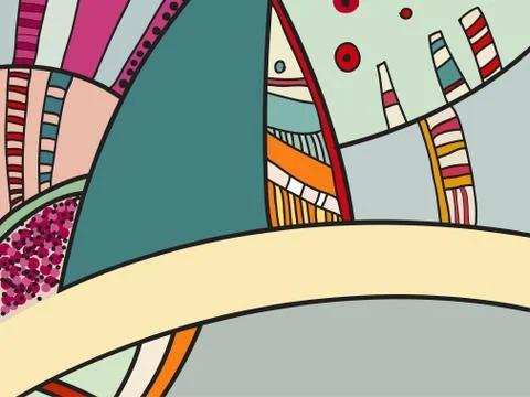 Abstract vector pattern, black and white doodles. Background for poster Stock Illustration