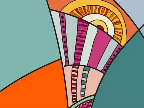 Abstract vector pattern, black and white doodles. Background for poster Stock Illustration