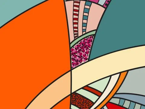 Abstract vector pattern, black and white doodles. Background for poster Stock Illustration