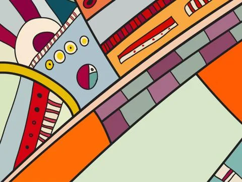 Abstract vector pattern, black and white doodles. Background for poster Stock Illustration