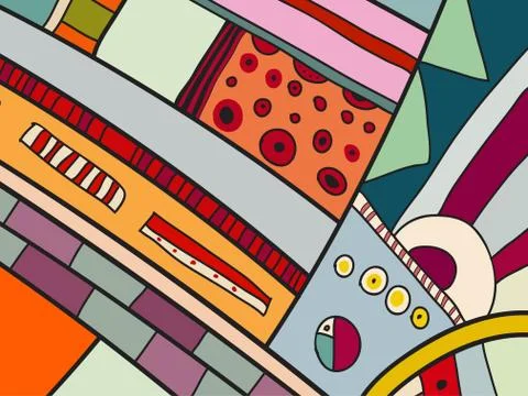 Abstract vector pattern, black and white doodles. Background for poster Stock Illustration