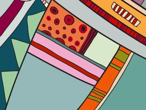 Abstract vector pattern, black and white doodles. Background for poster Stock Illustration