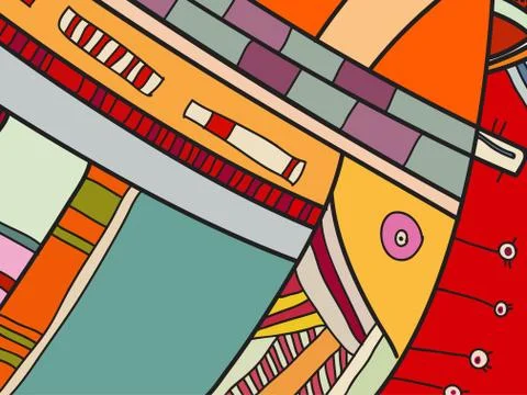 Abstract vector pattern, black and white doodles. Background for poster Illustrazione stock