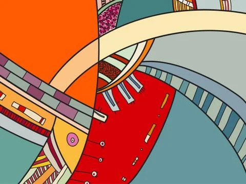 Abstract vector pattern, black and white doodles. Background for poster Stock Illustration