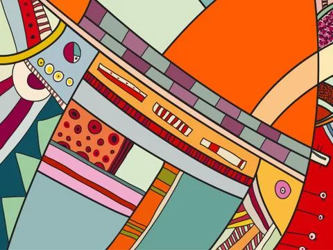 Abstract vector pattern, black and white doodles. Background for poster Stock Illustration