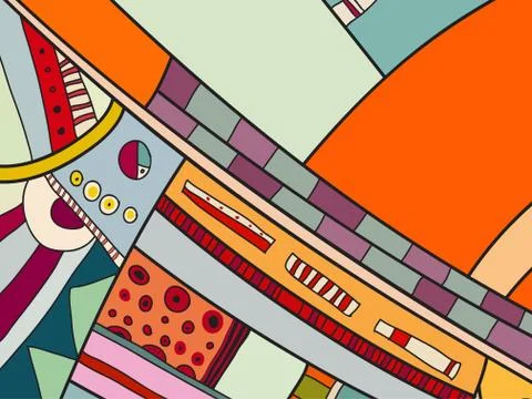 Abstract vector pattern, black and white doodles. Background for poster Stock Illustration