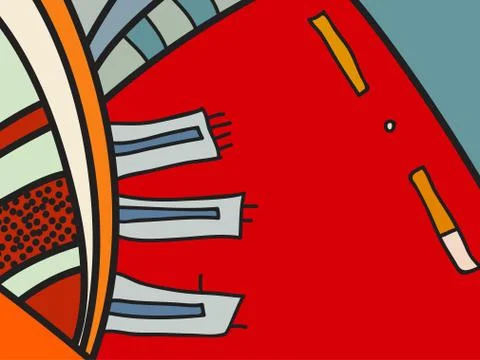 Abstract vector pattern, black and white doodles. Background for poster Stock Illustration