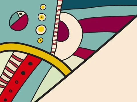 Abstract vector pattern, black and white doodles. Background for poster Stock Illustration