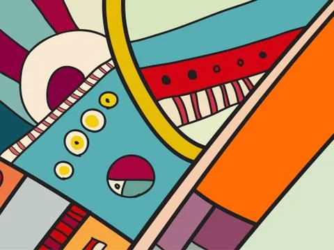 Abstract vector pattern, black and white doodles. Background for poster Stock Illustration