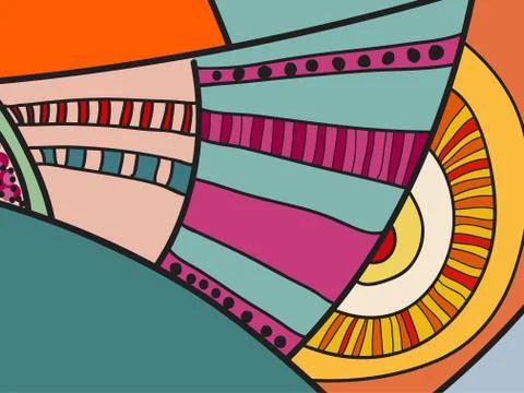 Abstract vector pattern, black and white doodles. Background for poster Stock Illustration