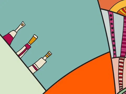 Abstract vector pattern, black and white doodles. Background for poster Stock Illustration