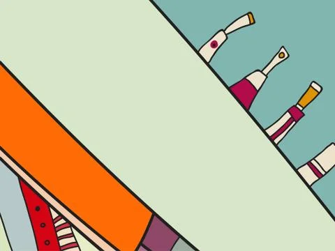 Abstract vector pattern, black and white doodles. Background for poster Stock Illustration