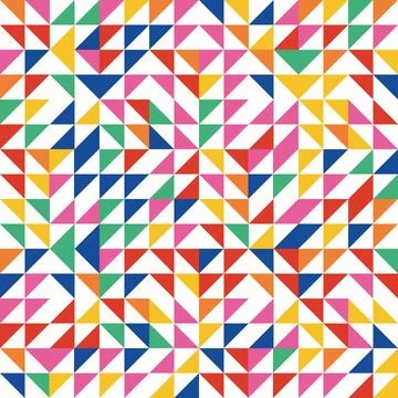 Abstract vector pattern design. Seamless pattern with colorful simple shapes. 库存插图