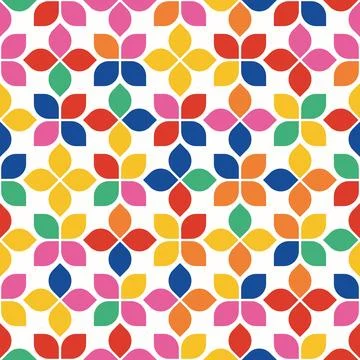 Abstract vector pattern design. Seamless pattern with colorful simple shapes. Stock Illustration