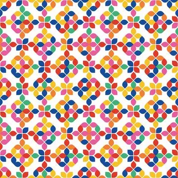 Abstract vector pattern design. Seamless pattern with colorful simple shapes. イラスト素材