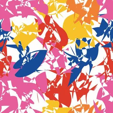 Abstract vector pattern design. Seamless pattern with colorful simple shapes. Stock Illustration