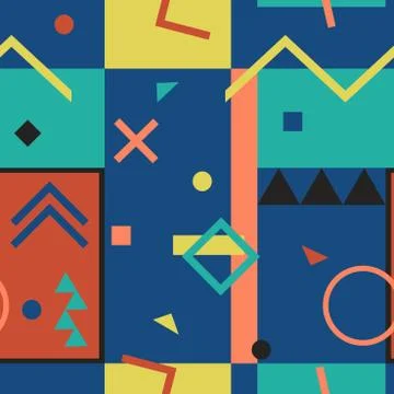 Abstract vector pattern with geometric shapes. 库存插图