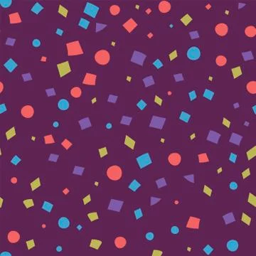 Abstract Vector pattern with green geometric shapes yellow red purple square  Stock Illustration