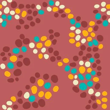 Abstract Vector pattern with green yellow circle. doodle fashion style. Texti Illustrazione stock