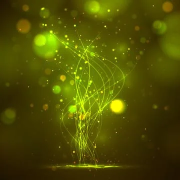 Abstract vector pattern of lines and dots, glowing, bright particles Illustrazione stock