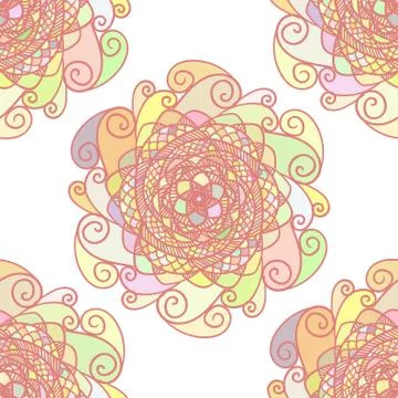 Abstract vector pattern made of colorful mandalas Stock Illustration