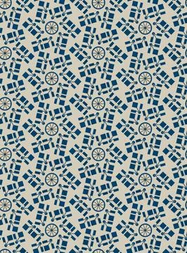 Abstract vector pattern with rectangular shapes, parts of a circle and a whee 스톡 일러스트