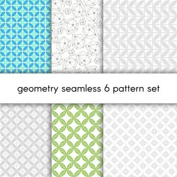 Abstract vector pattern set with geometrical figures. Seamless pattern set for Stock Illustration