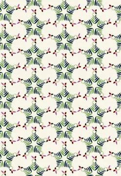Abstract vector pattern of stylized flowers and star shapes. イラスト素材