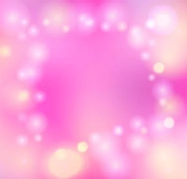 Abstract vector pink bokeh background. Soft festive lights Stock Illustration