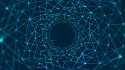 Abstract vector polygonal background with connected lines and dots forming a  스톡 일러스트
