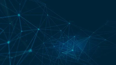 Abstract vector polygonal background with connected lines and dots forming a  Stock Illustration