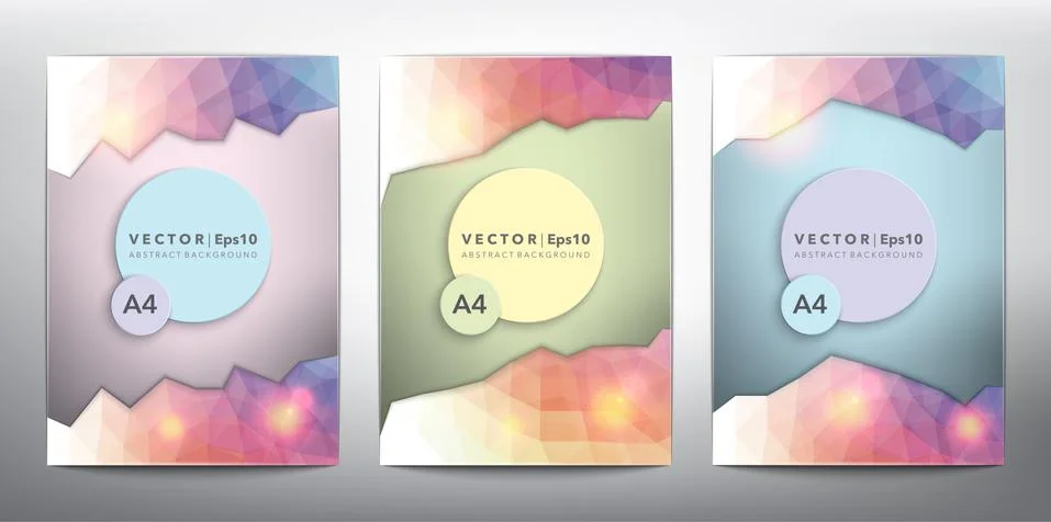 Abstract vector polygonal backgrounds set of 3. Stock Illustration