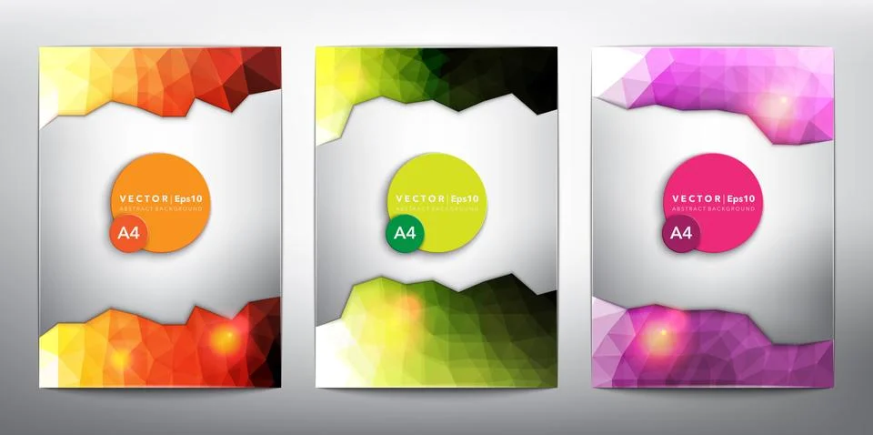 Abstract vector polygonal backgrounds set of 3. Stock Illustration