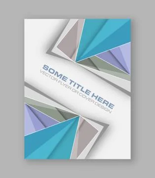 Abstract vector polygonal colorful flyer design template, brochure or corpora Stock Illustration