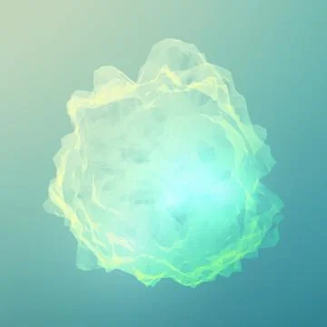 Abstract vector polygonal cyber sphere. Triangle spherical mesh background. F イラスト素材