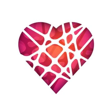 Abstract vector polygonal heart. Abstract Modern Geometrical Design Template Ilustración de archivo