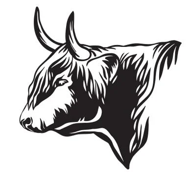 Abstract vector portrait of bull in profile Stock Illustration