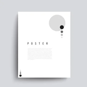 Abstract vector poster with black chaotic lines. Minimalist hand drawn placar Stock Illustration