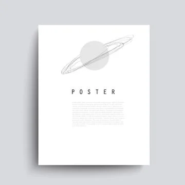 Abstract vector poster with black chaotic lines. Minimalist hand drawn placar Stock Illustration