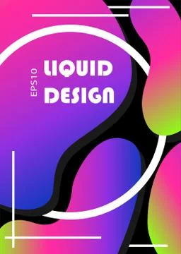 Abstract vector poster with liquid shapes. Futuristic design posters. Stock Illustration