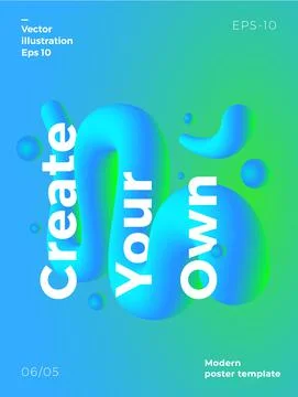 Abstract Vector Poster Template. Colorful Gradients and 3D Elements with Minimal Stock Illustration