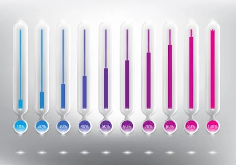 Abstract vector progress loading bars. Set of 10. Stock Illustration